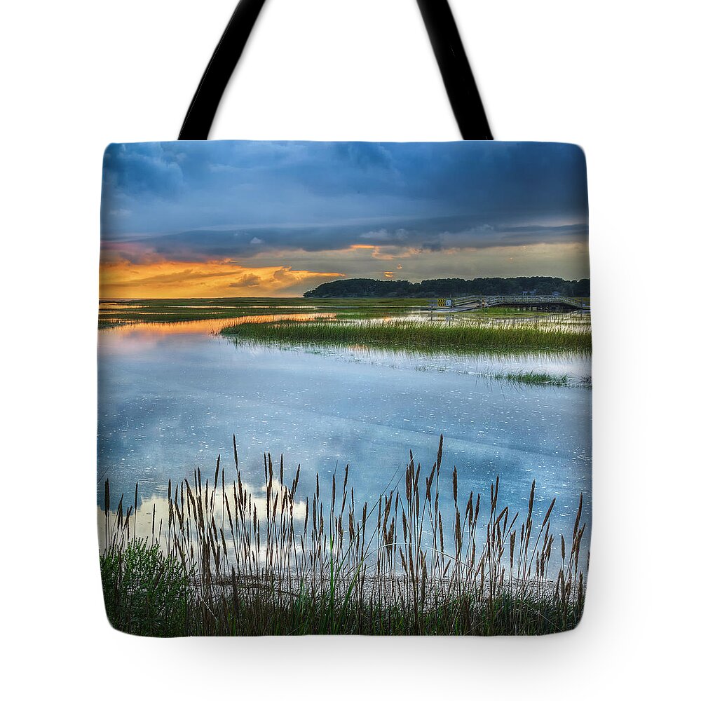 Cape Cod Tote Bag featuring the photograph Road to Lieutenant Island Square by Bill Wakeley