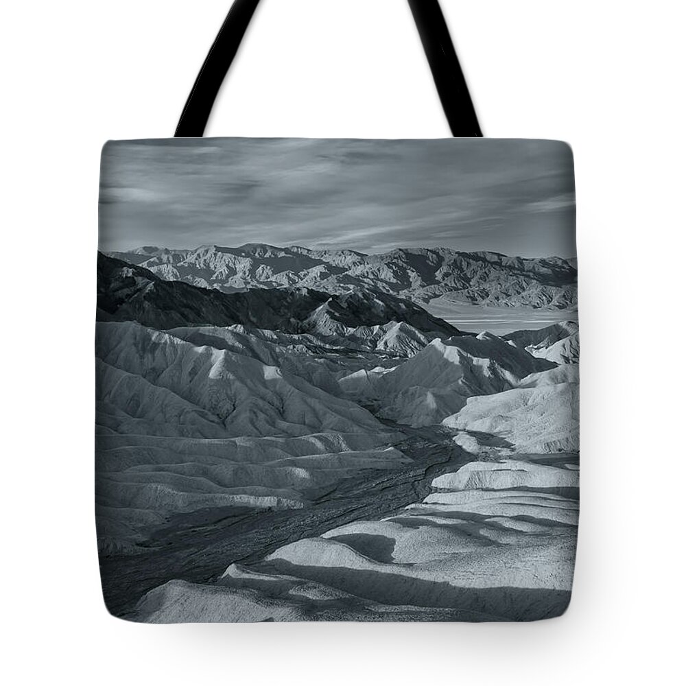 Landscape Tote Bag featuring the photograph Road To The Valley BW by Jonathan Nguyen