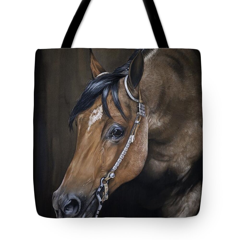 Equine Drawing Tote Bag featuring the pastel Roanie by Joni Beinborn