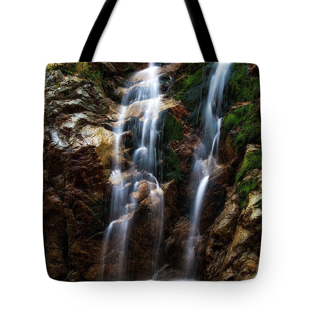 Waterfall Tote Bag featuring the photograph Roaring Brook Falls by Mark Papke