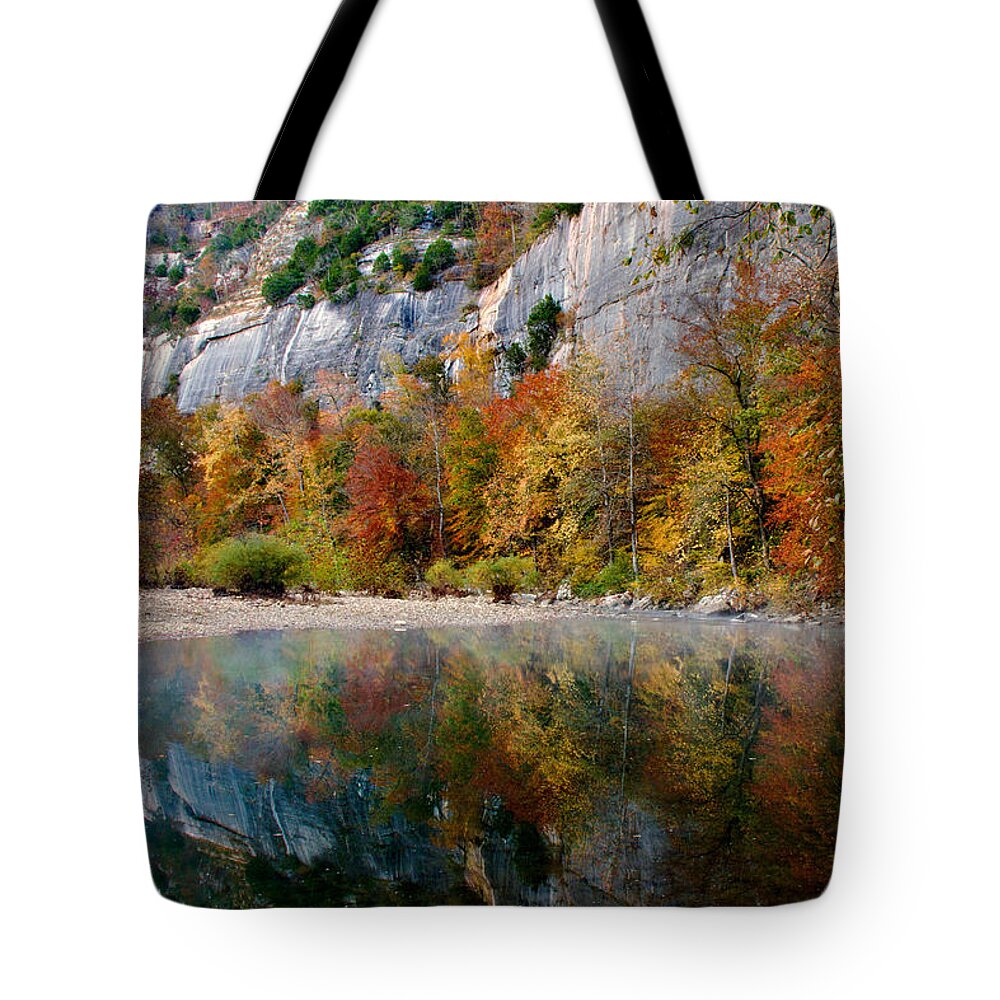Arkansas Tote Bag featuring the photograph Roark on the Buffalo by Lana Trussell