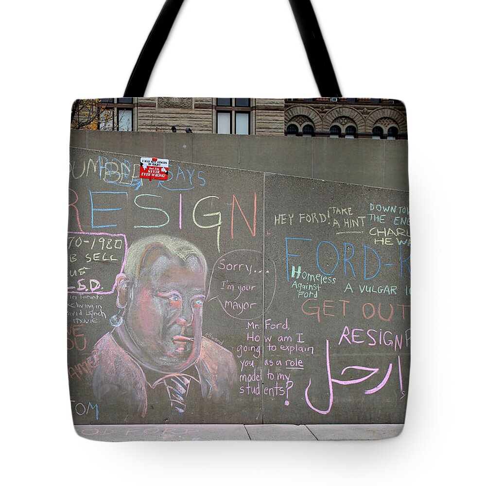 Rob Ford Tote Bag featuring the photograph Rob Ford 5 by Andrew Fare