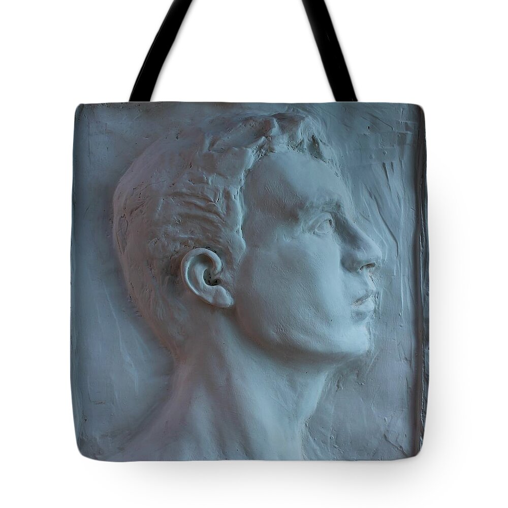 Clay Tote Bag featuring the relief Robert by Marian Berg
