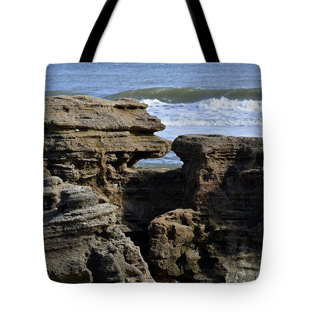 Florida Tote Bag featuring the photograph Rock Art on the Florida Coast by Bruce Gourley