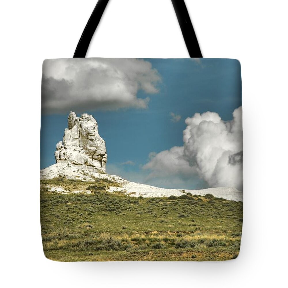 Wyoming Tote Bag featuring the photograph Rock Statue by Anthony Wilkening