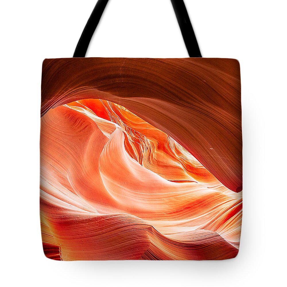 Antelope Canyon Tote Bag featuring the photograph Rock Waves 2 by Jason Chu