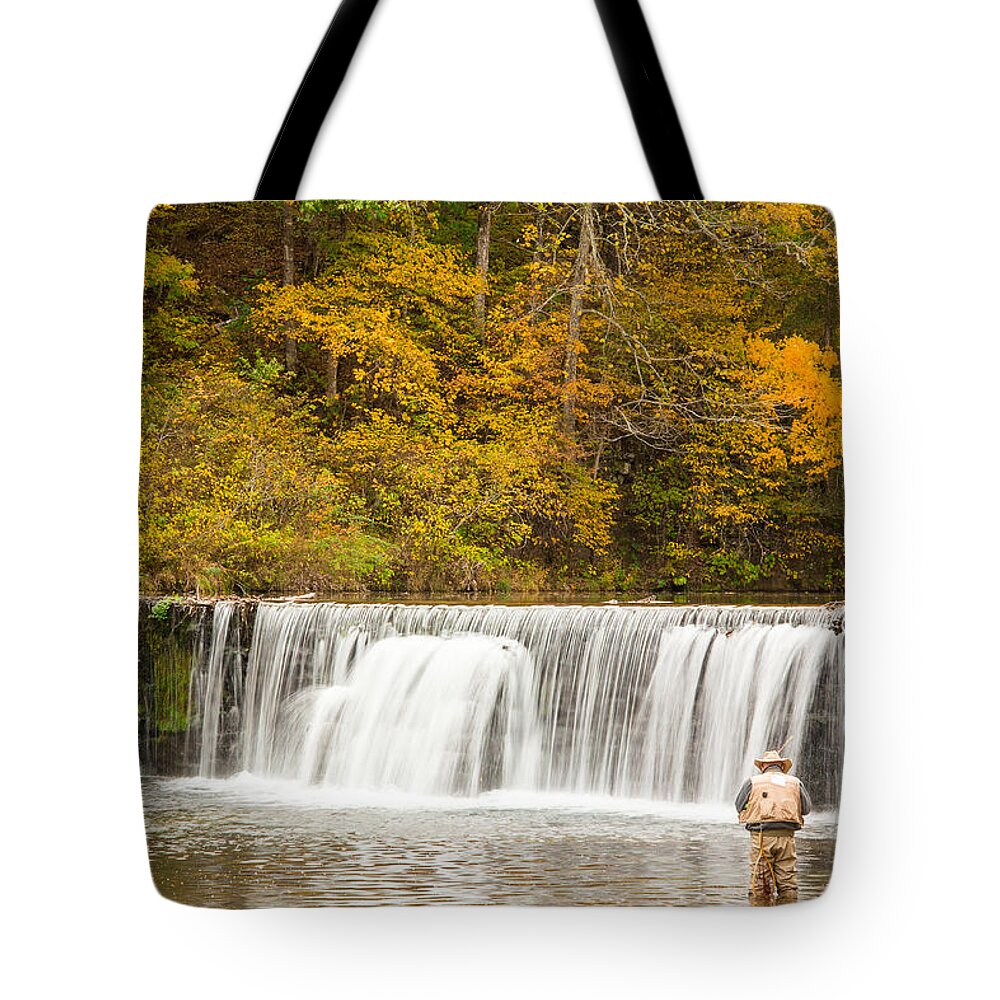 Made In America Tote Bag featuring the photograph Rockbridge Fisherman by Steven Bateson