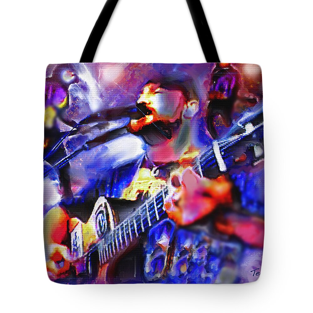 Rock & Roll Art Paintings Tote Bag featuring the painting Rocker by Ted Azriel
