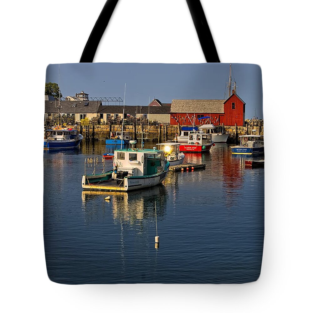 Atlantic Ocean Tote Bag featuring the photograph Rockport Harbor No.1 by Mark Myhaver
