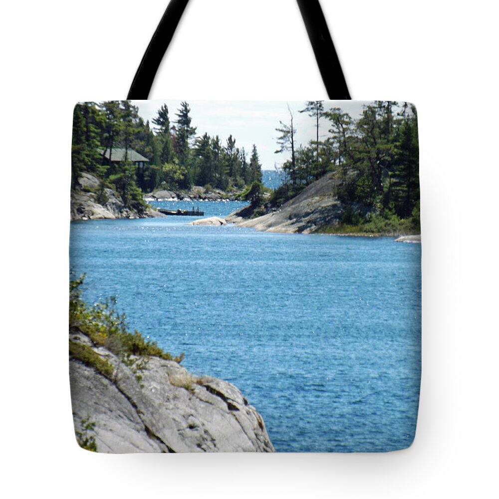Landscape Tote Bag featuring the photograph Rocks and Water Paradise by Brenda Brown