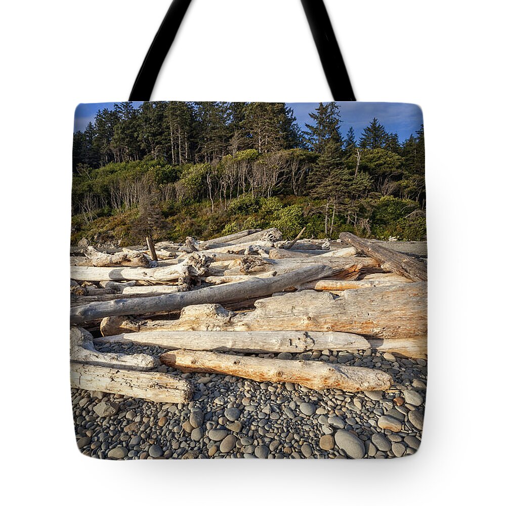 Beach Tote Bag featuring the photograph Rocky Beach and Driftwood by Bryan Mullennix