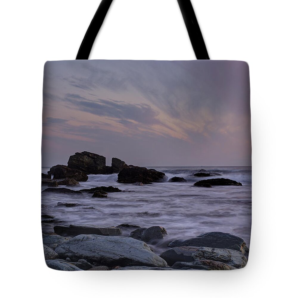 Andrew Pacheco Tote Bag featuring the photograph Rocky Shore of Sachuest by Andrew Pacheco