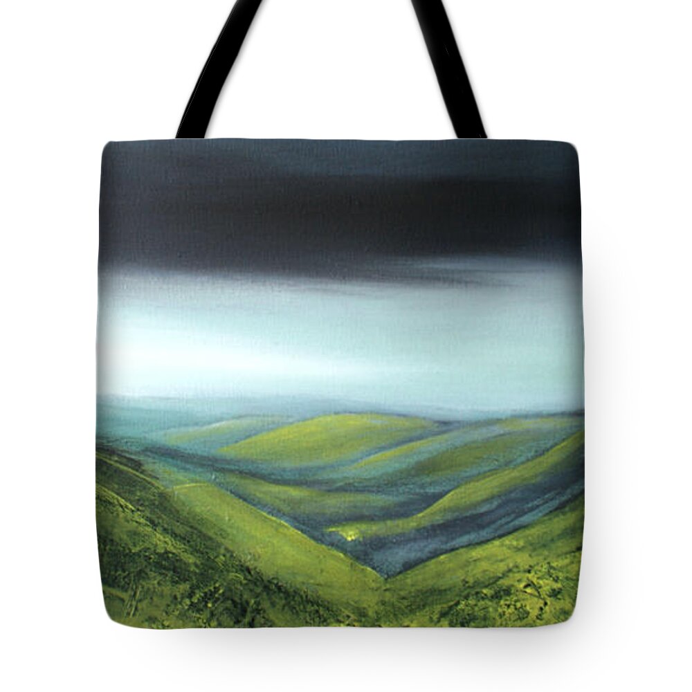 British Landscape Tote Bag featuring the painting Rolling Hills by Isabelle Amante