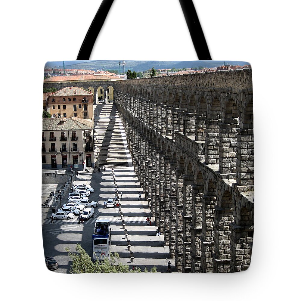 Roman Tote Bag featuring the photograph Roman Aqueduct II by Farol Tomson