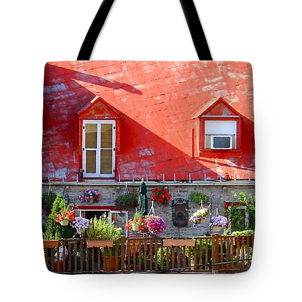 Patios Tote Bag featuring the photograph Rooftop Patio by Kume Bryant