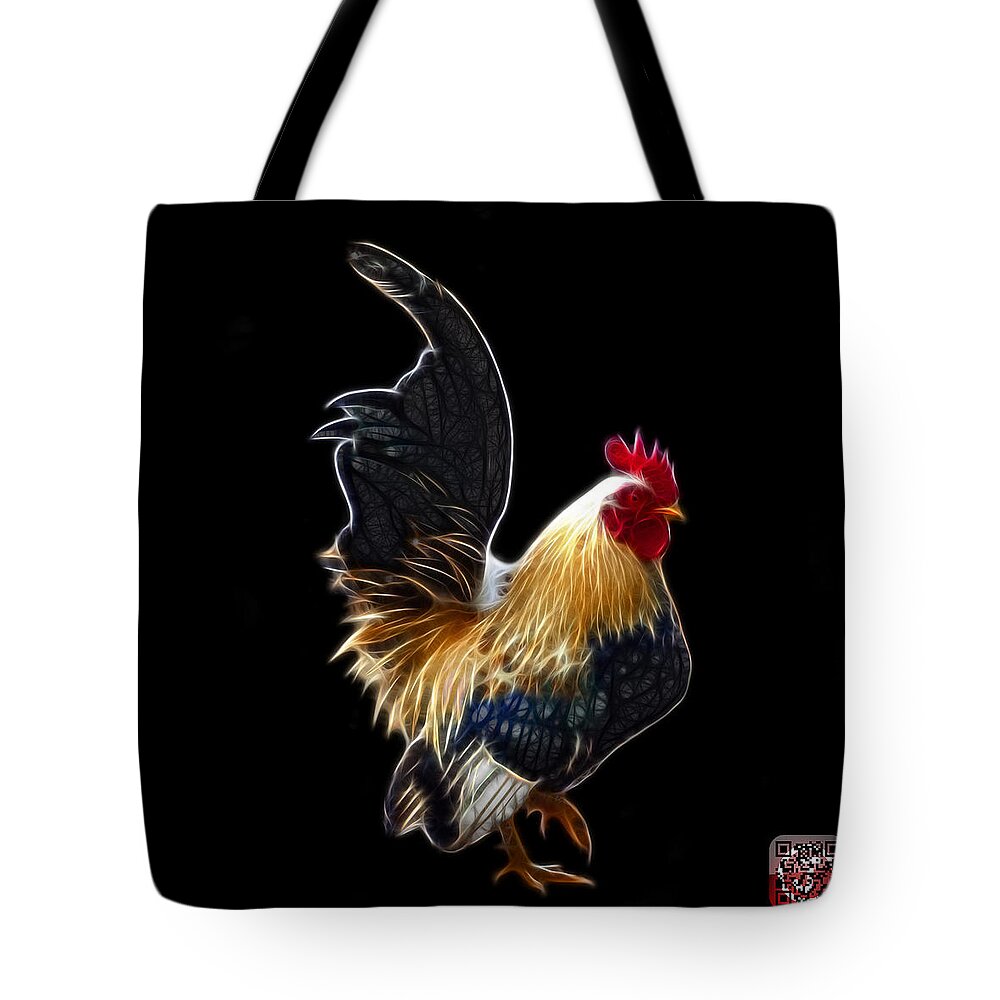 Rooster Tote Bag featuring the painting Rooster - 4602 - bb by James Ahn
