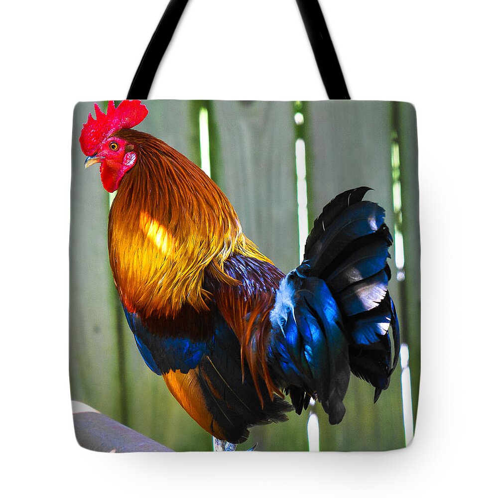 Rooster Tote Bag featuring the photograph Rooster by Robert L Jackson