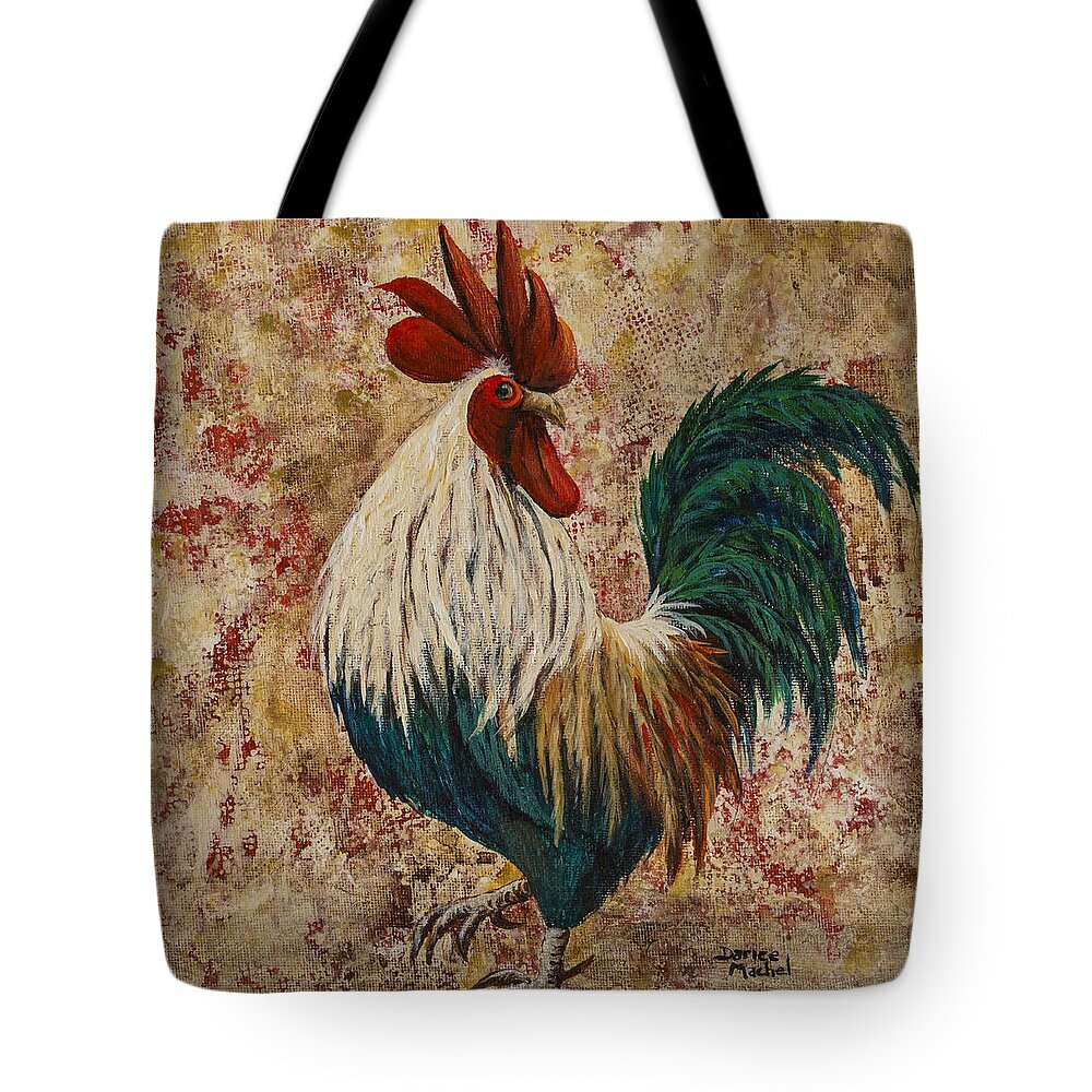 Animal Tote Bag featuring the painting Rooster Strut by Darice Machel McGuire