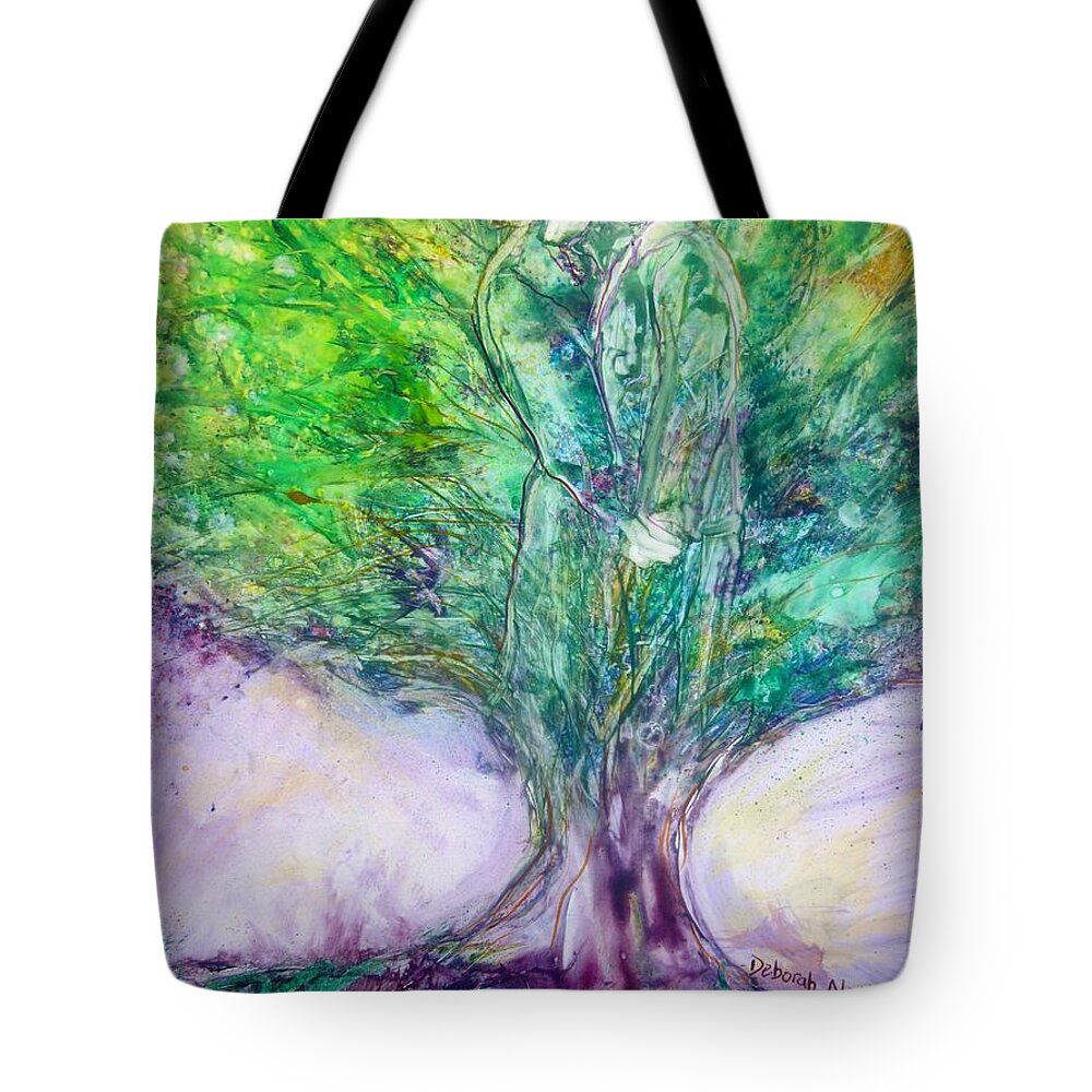 Couple Tote Bag featuring the painting Rooted In Love by Deborah Nell