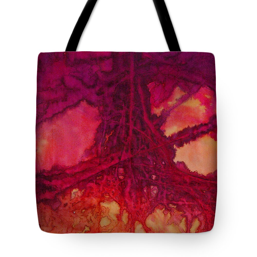 Silk Painting Tote Bag featuring the painting Roots of Passon by Francine Dufour Jones