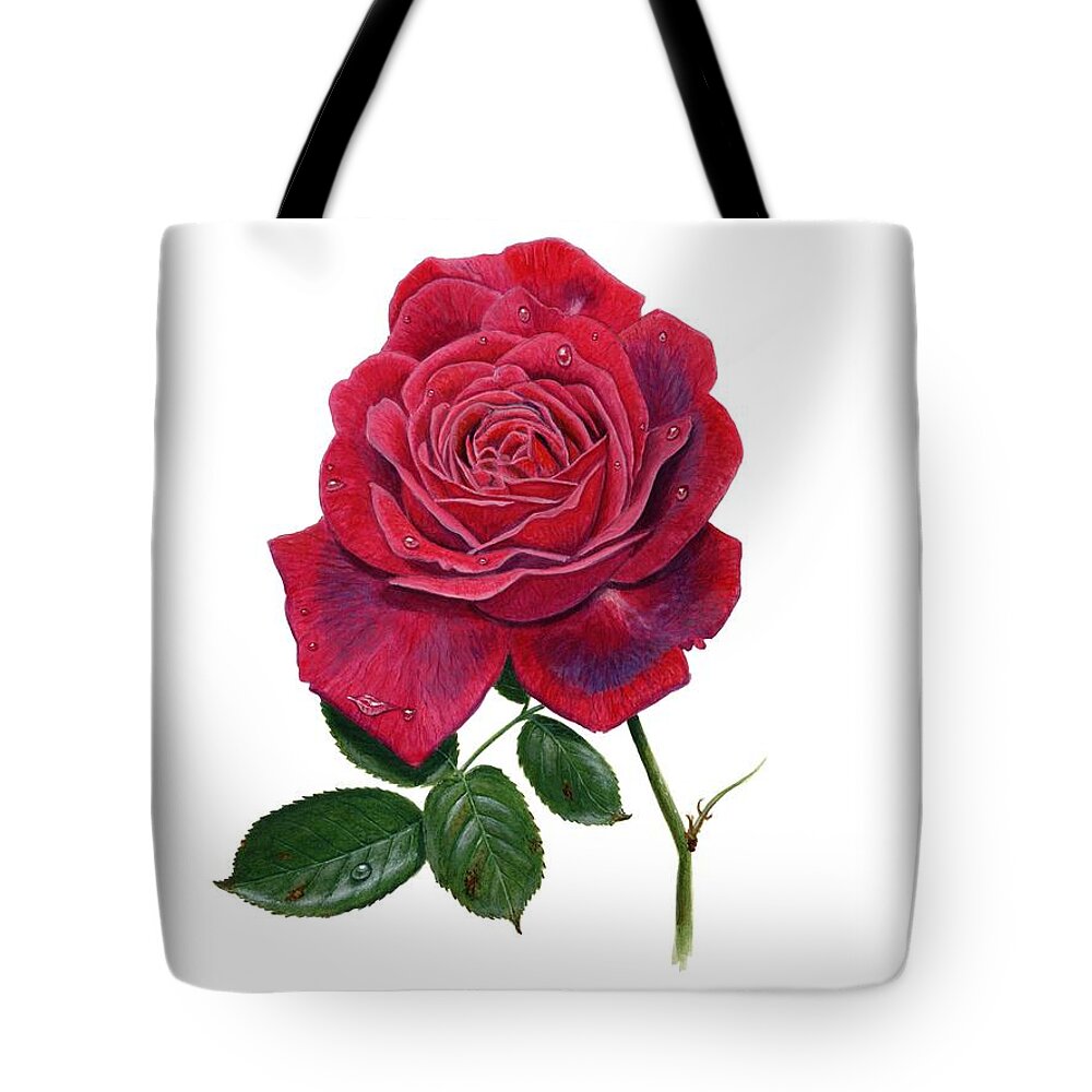 Rose Tote Bag featuring the painting Rose 1 by Richard Harpum