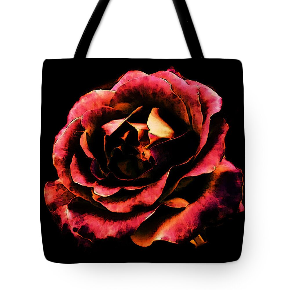 Rose Tote Bag featuring the photograph Rose Red by Sophia Gaki Artworks