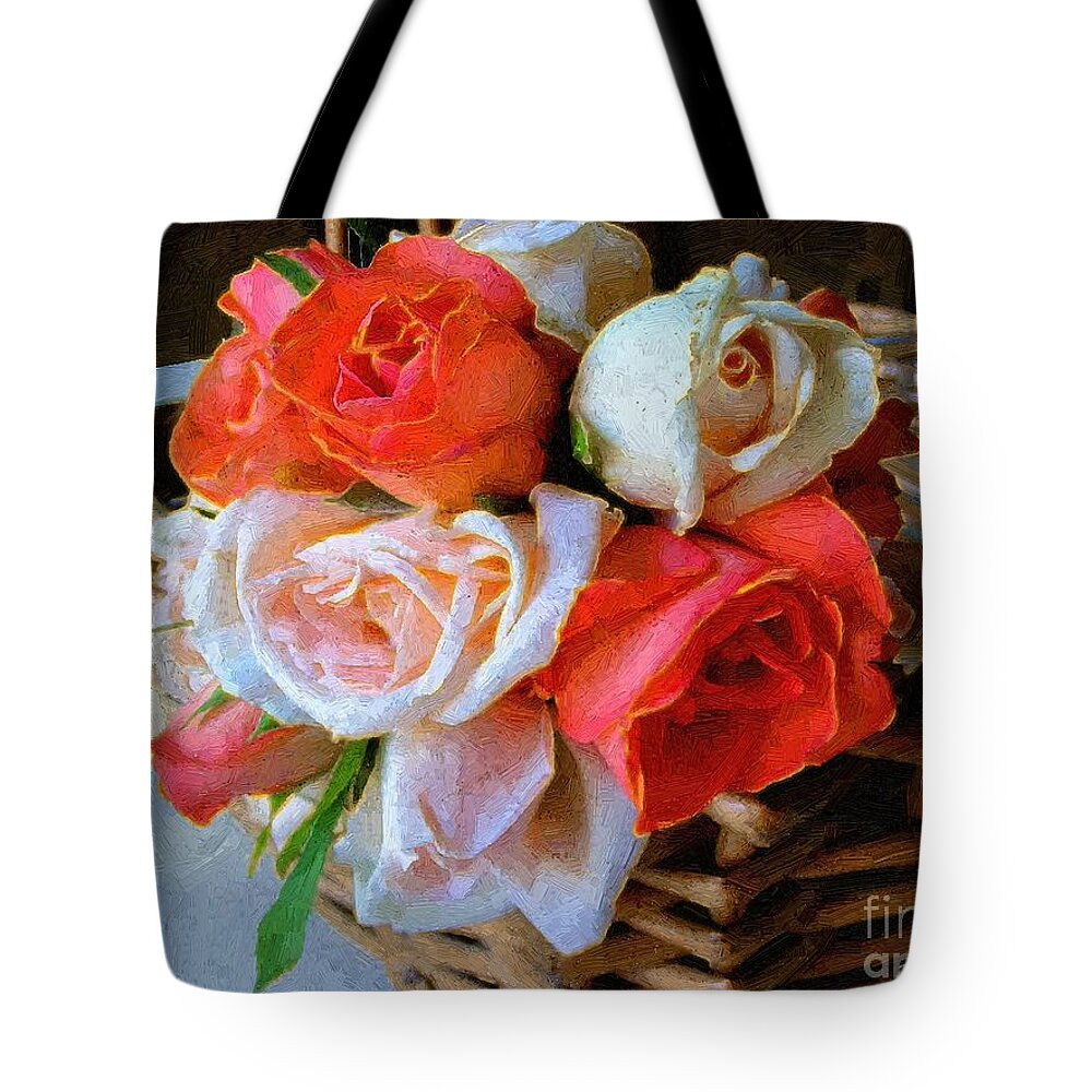 Still Life Tote Bag featuring the painting Roses Florentine by RC DeWinter