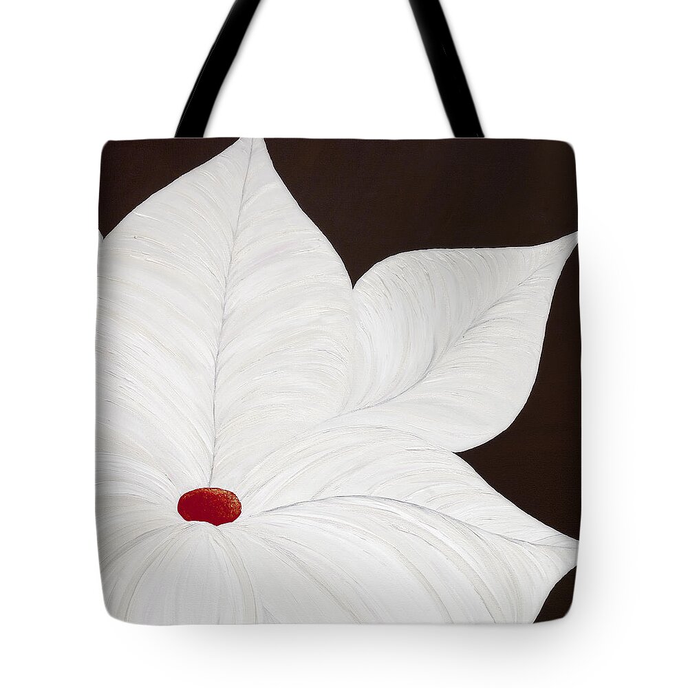 Flower Tote Bag featuring the painting Rosie's Red Flower by Tamara Nelson