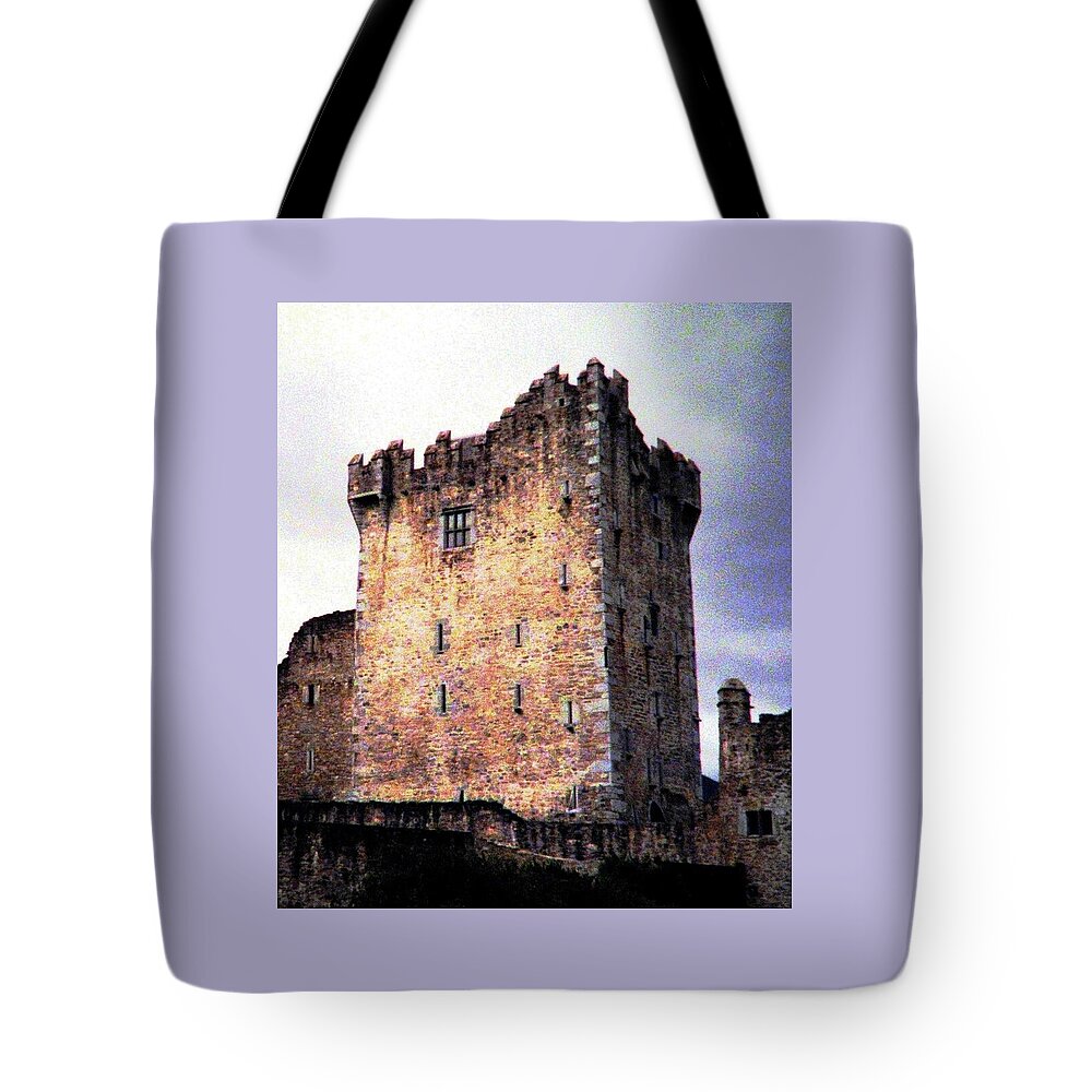 Ross Castle Tote Bag featuring the photograph Ross Castle Kilarney Ireland by Angela Davies