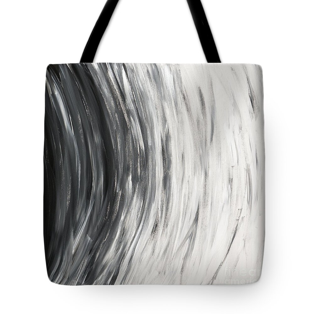 Black Tote Bag featuring the painting Round and Round by Rebecca Weeks
