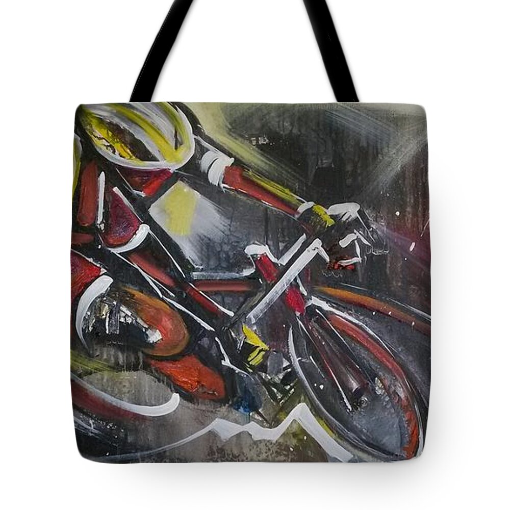  Tote Bag featuring the painting Round The Curve by John Gholson