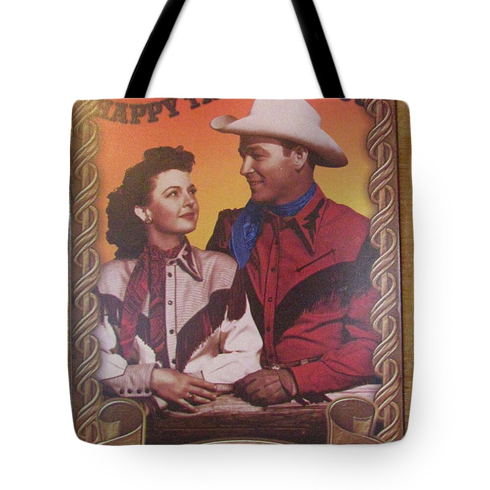Sign Tote Bag featuring the photograph Roy and Dale by Donna Brown