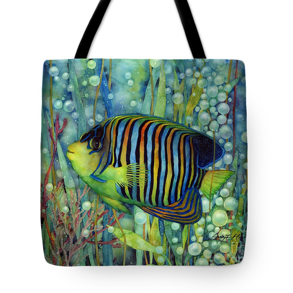 Fish Tote Bag featuring the painting Royal Angelfish by Hailey E Herrera
