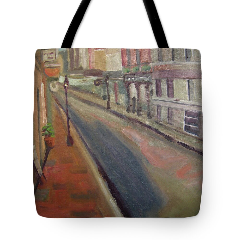 Architecture Tote Bag featuring the painting Royal Steet I by Lilibeth Andre