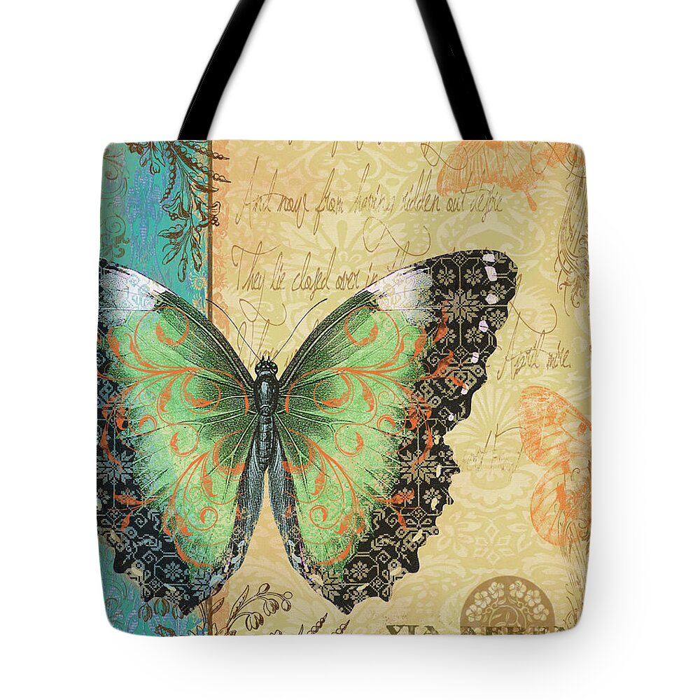 Butterfly Tote Bag featuring the digital art Royal Tapestry Butterfly-C by Jean Plout