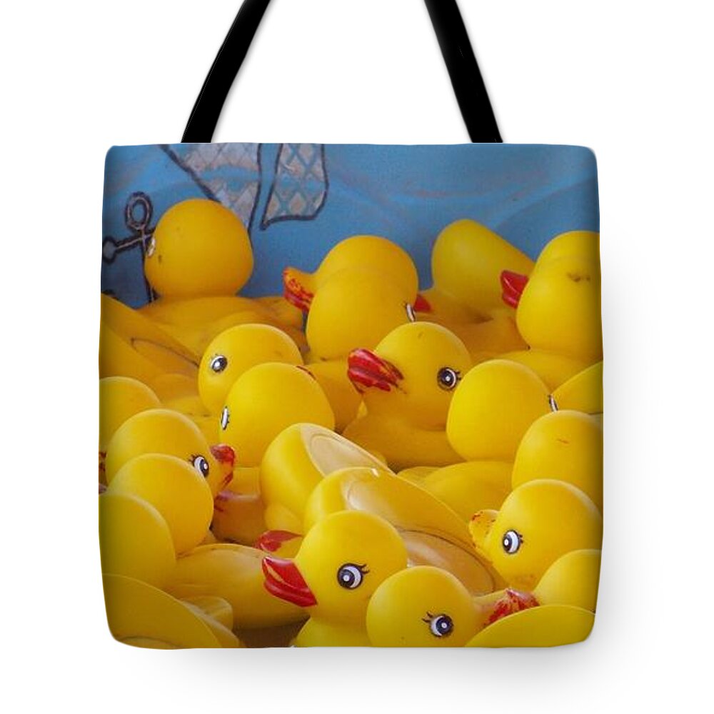 Carnavel Tote Bag featuring the photograph Rubber Ducky Your The One by John Glass