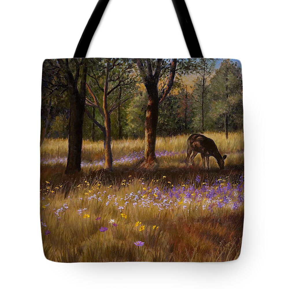 Ruidoso New Mexico Tote Bag featuring the painting Ruidoso Morning by Abel DeLaRosa