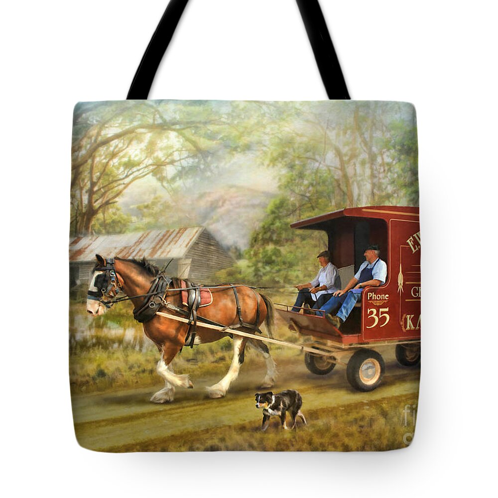 Horse And Cart Tote Bag featuring the photograph Rural Deliveries by Trudi Simmonds