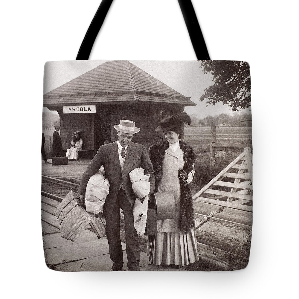 1907 Tote Bag featuring the photograph Rural Station, 1907 by Granger