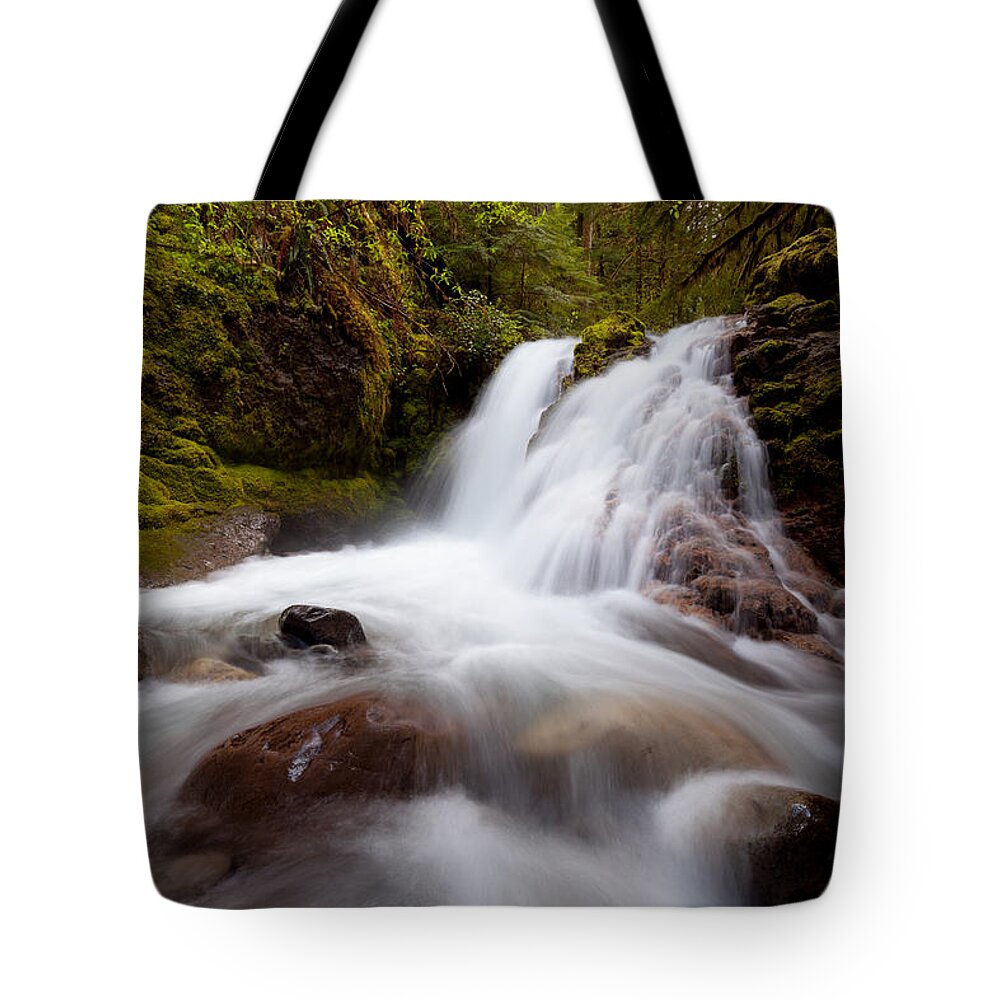 Waterfall Tote Bag featuring the photograph Rushing Cascades by Andrew Kumler