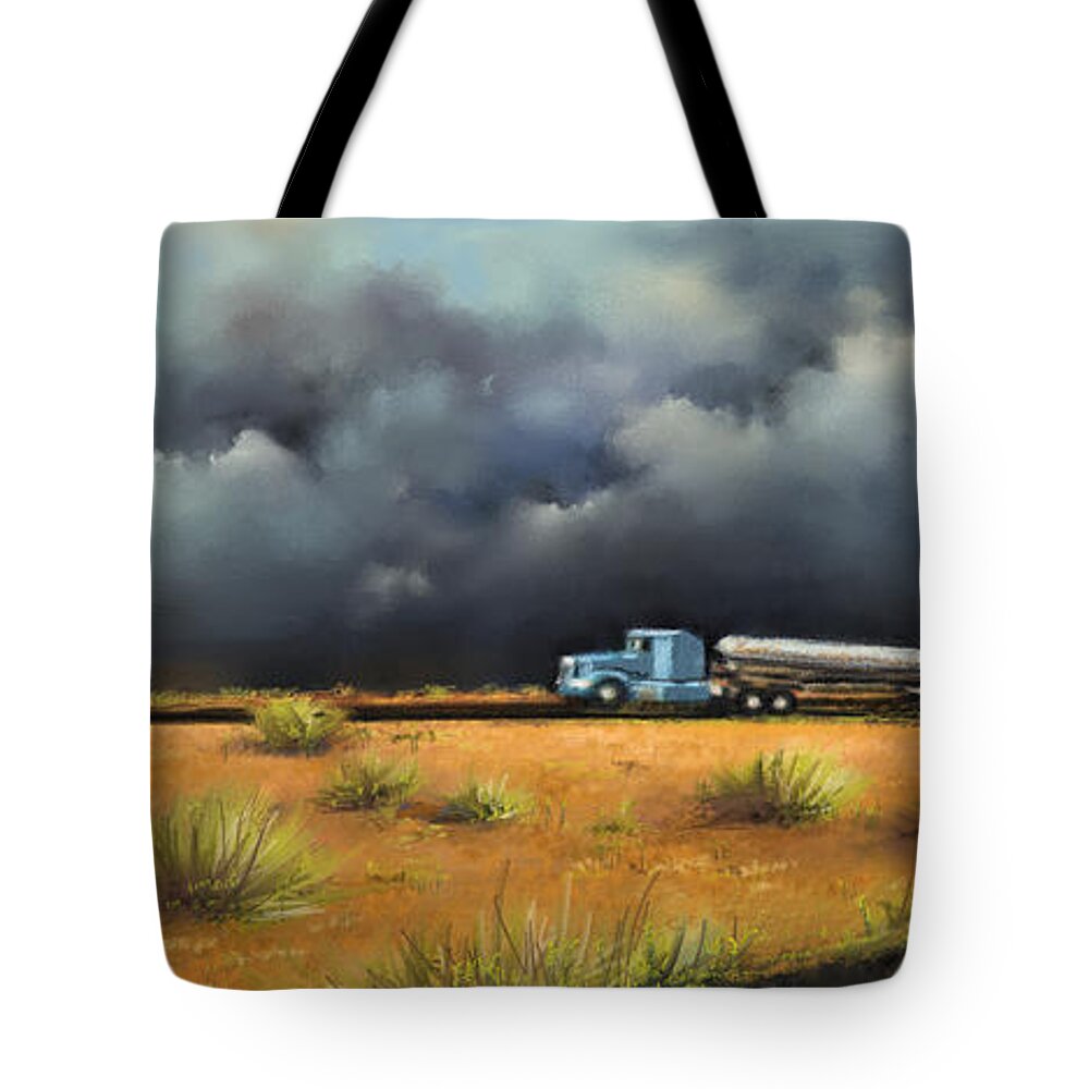Southwest Tote Bag featuring the painting Rushing Home by Artificium -