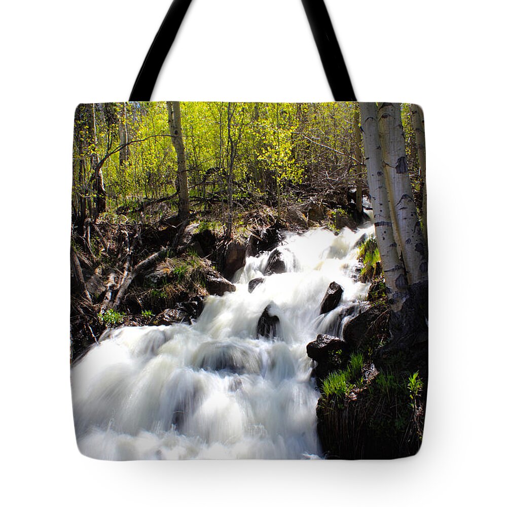 Waterfall Tote Bag featuring the photograph Rushing Water by Shane Bechler