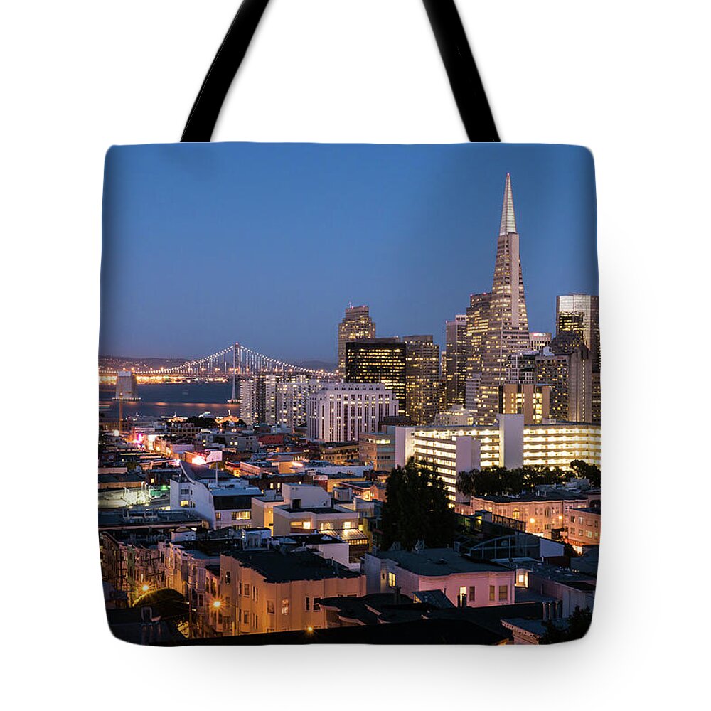 San Francisco Tote Bag featuring the photograph Russian Hill Blue View by Michael Lee