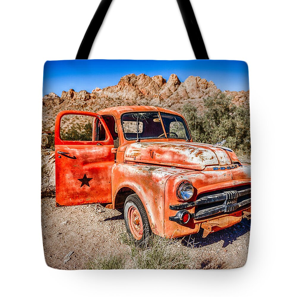 Rusted Tote Bag featuring the photograph Rusted Classics - Job Rated by Mark Rogers