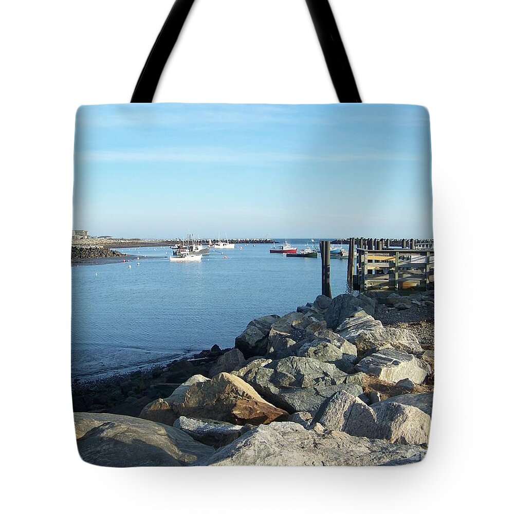 Rye Nh Tote Bag featuring the photograph Rye Harbor by Eunice Miller