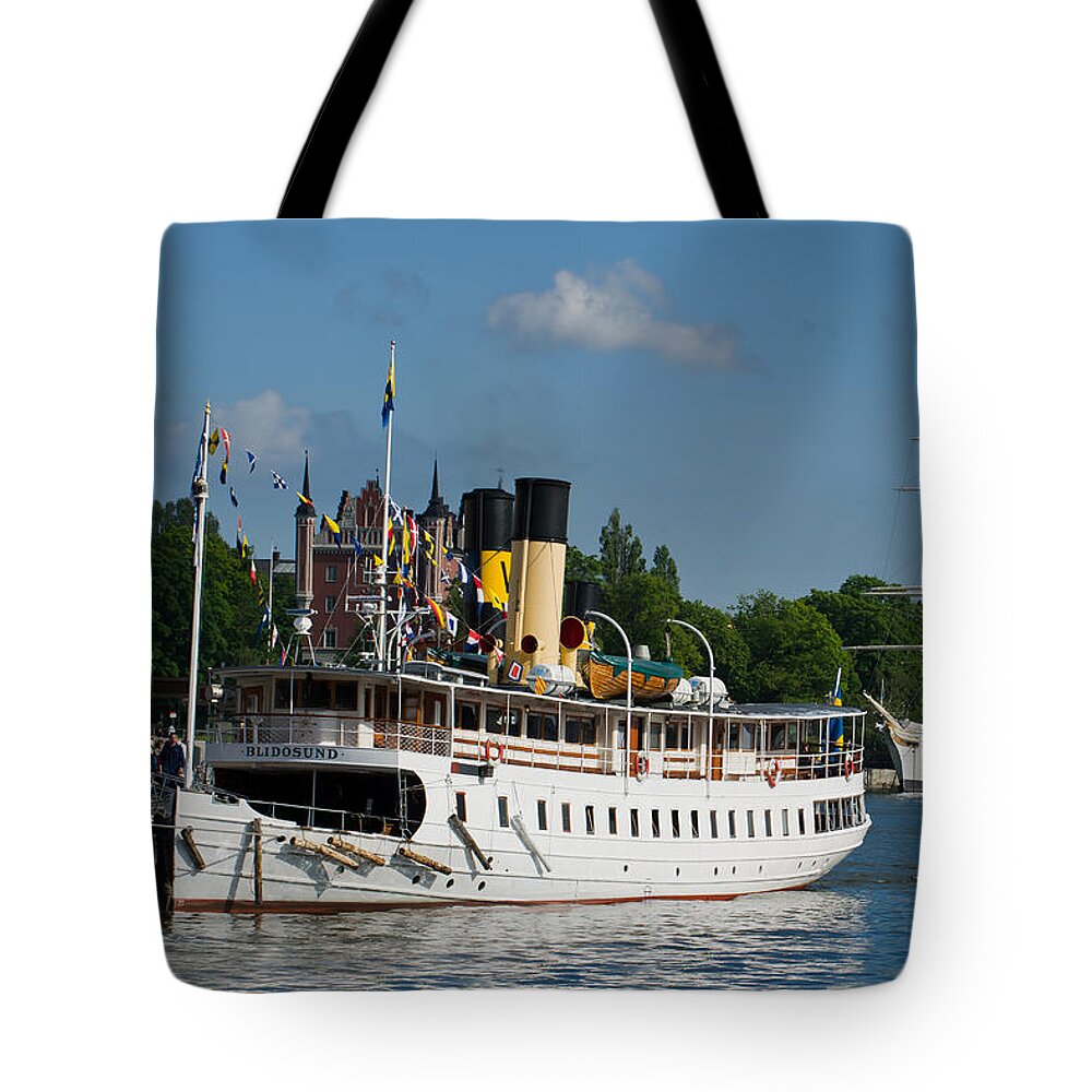 S/s Blidosund Tote Bag featuring the photograph S/S Blidosund by Torbjorn Swenelius