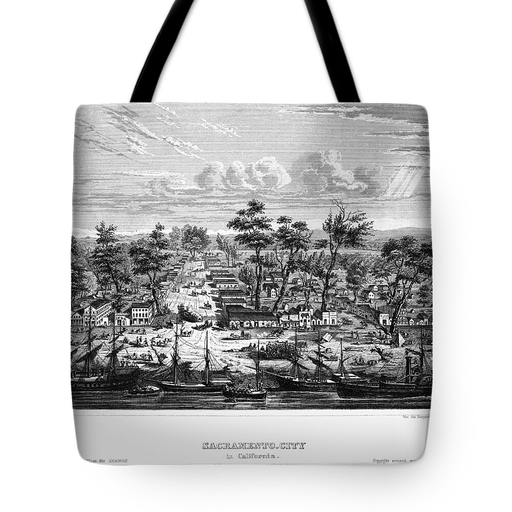 1850 Tote Bag featuring the painting Sacramento, 1849 by Granger