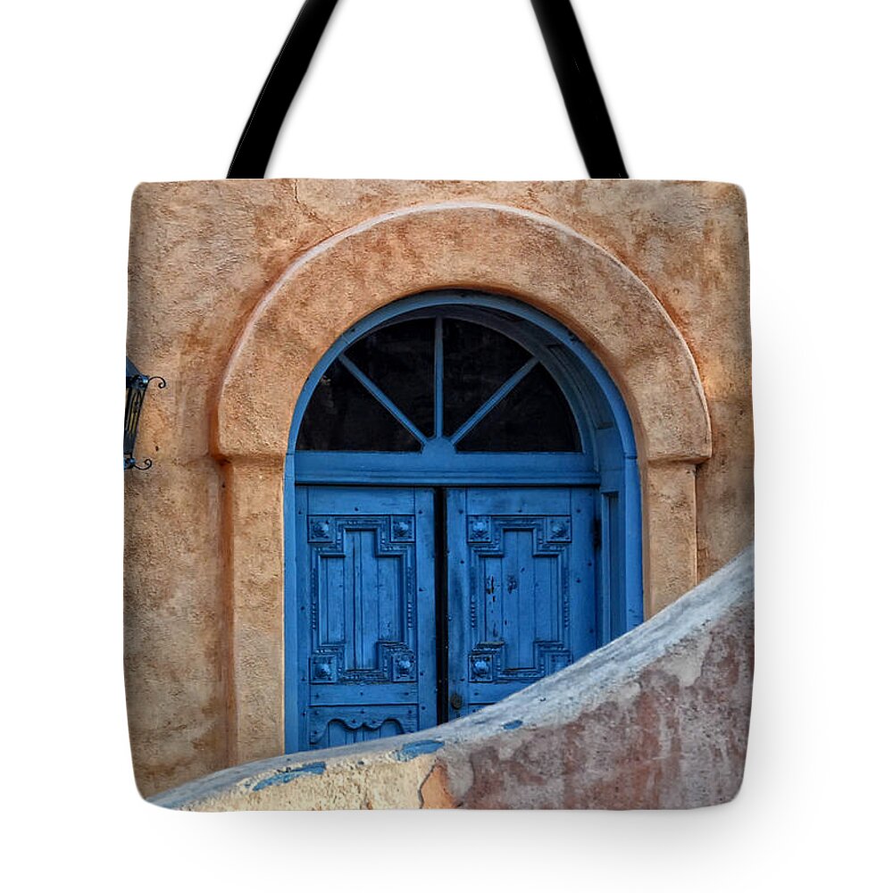 Abandoned Tote Bag featuring the photograph Sacred Blue Doors by Ghostwinds Photography