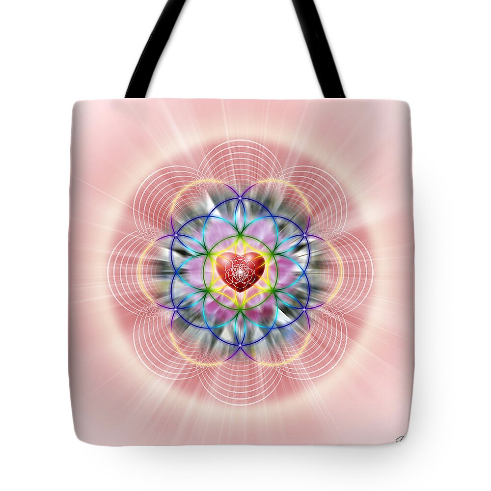 Endre Tote Bag featuring the digital art Sacred Geometry 238 by Endre Balogh