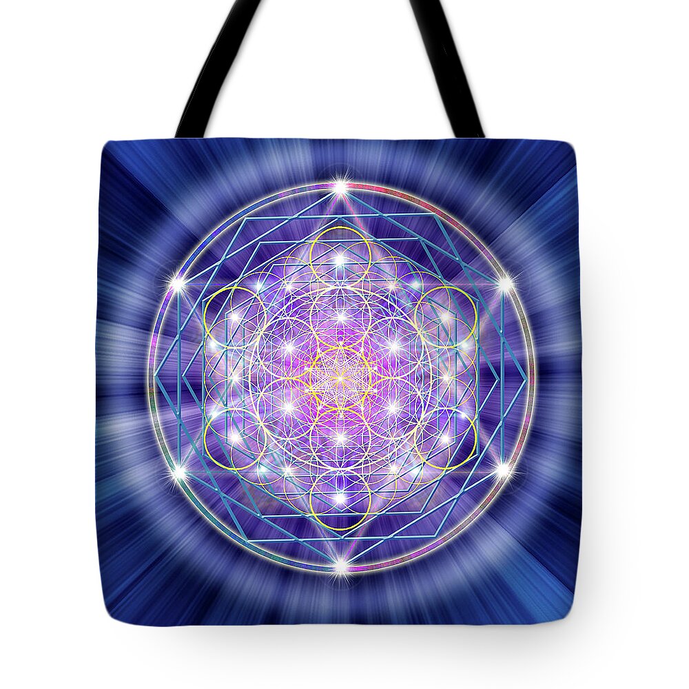 Endre Tote Bag featuring the digital art Sacred Geometry 46 by Endre Balogh